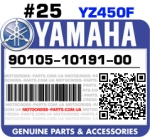 90105-10191-00 YAMAHA YZ250F