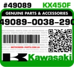 49089-0038-290 KAWASAKI KX450F