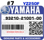 93210-21001-00 YAMAHA YZ250F