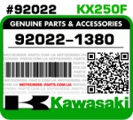 92022-1380 KAWASAKI KX250F