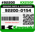 92200-0154 KAWASAKI KX250F